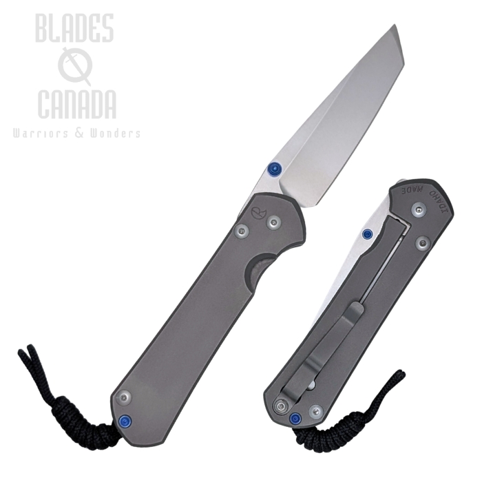 (image for) Chris Reeve Large Sebenza 31 Tanto Framelock Folding Knife, MagnaCut SW, Left Handed, Titanium Glass Blasted, L31-1688